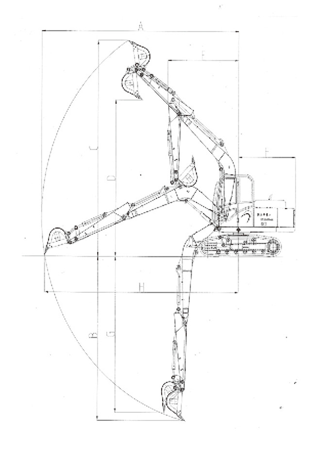 沃爾華DLS880-9B 7噸履帶式液壓挖掘機工作範圍